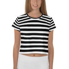 Load image into Gallery viewer, Black Strips Crop Tee