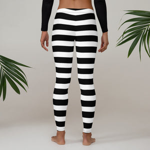 Horizontal Black Strips Leggings