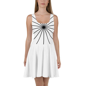 White In Black Gradient Skater Dress