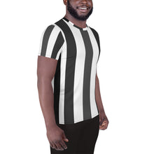 Load image into Gallery viewer, Black Strips Men&#39;s Athletic T-shirt