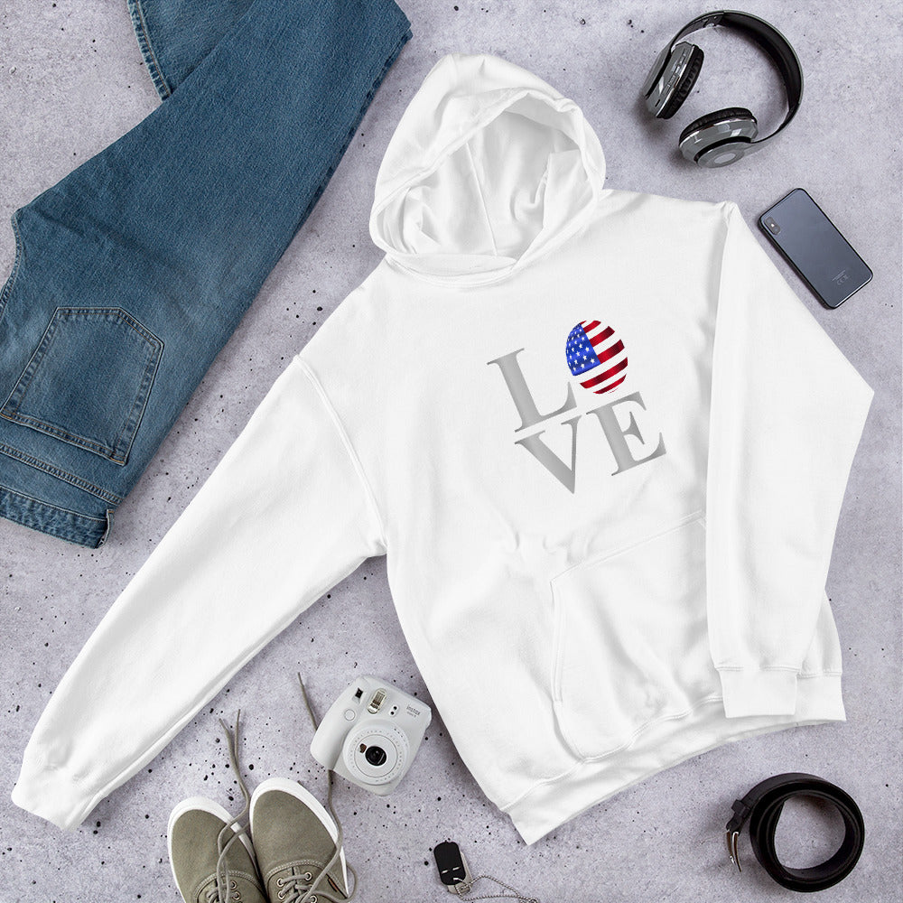 I Love USA Hooded Sweatshirt