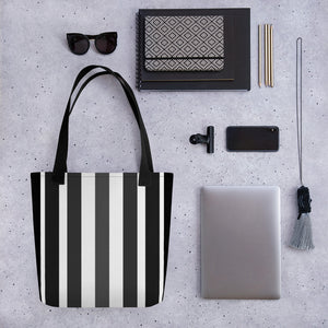 Black Strips Tote bag