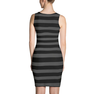 Gray Black Strips Dress