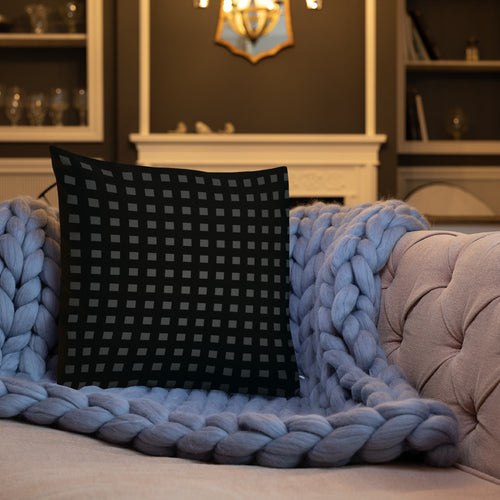 Gray Squares Premium Pillow