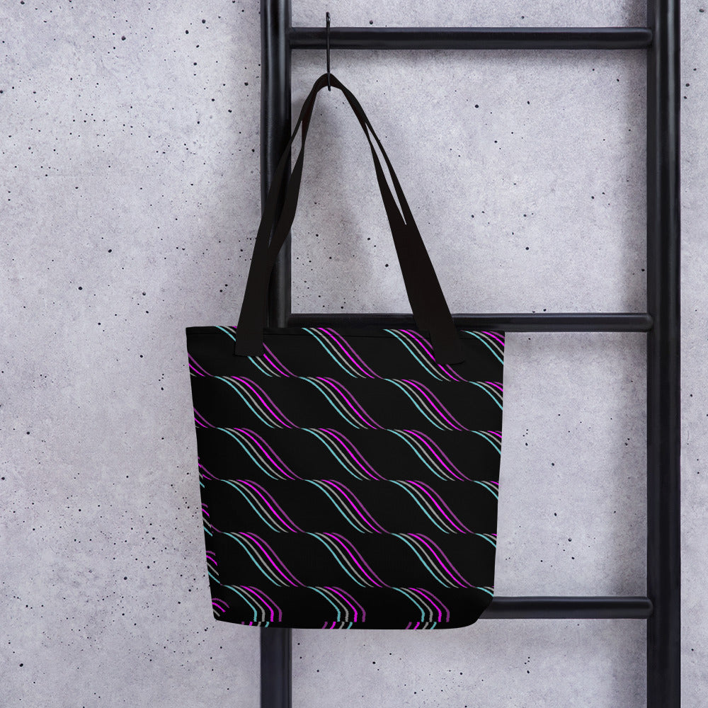 Waves In Black Tote bag