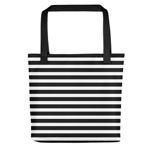 Horizontal Black Strips Tote bag