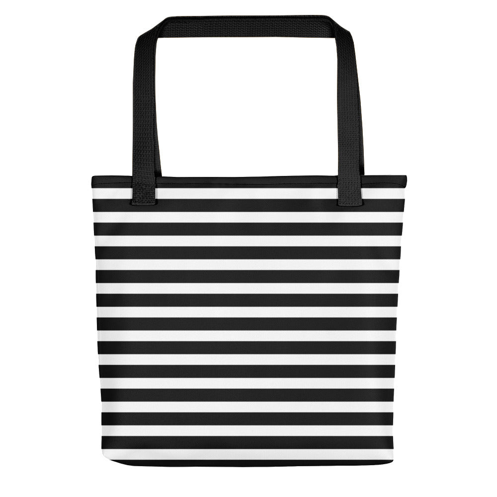 Horizontal Black Strips Tote bag