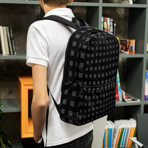 Black Gray Squares Backpack