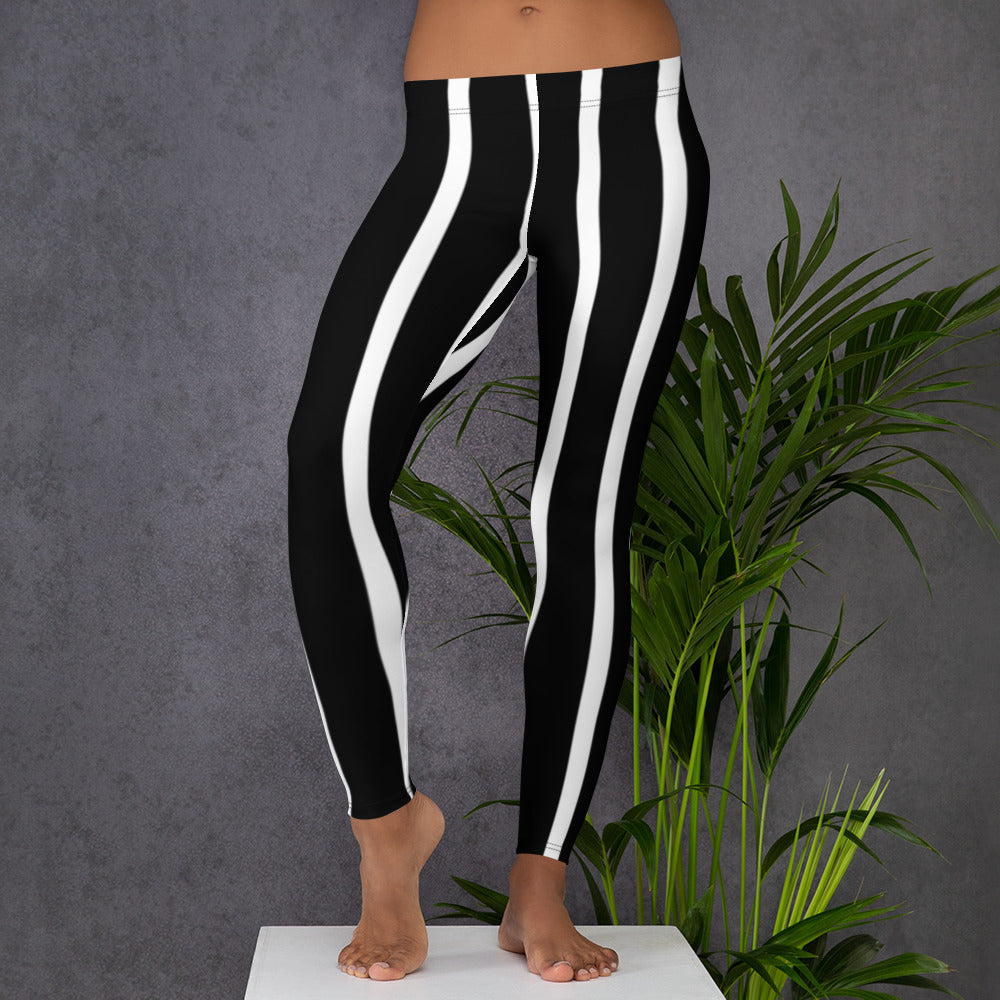 Multiple Black Strips Leggings