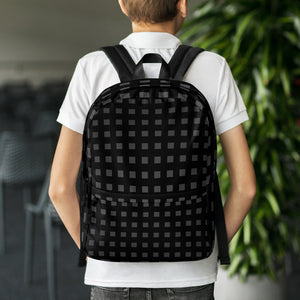 Black Gray Squares Backpack