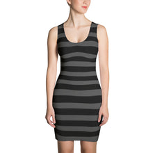 Load image into Gallery viewer, Gray Black Strips Dress