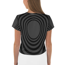 Load image into Gallery viewer, Black Whirlpool Crop Tee