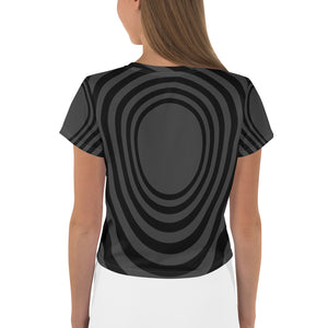 Black Whirlpool Crop Tee