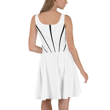 Load image into Gallery viewer, White In Black Stright Girls Skater Dress