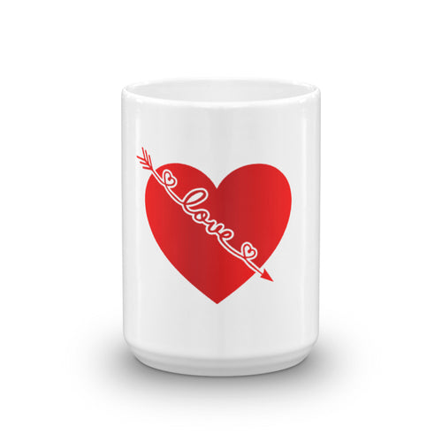 Heart Love White Glossy Mug