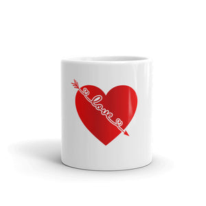 Heart Love White Glossy Mug