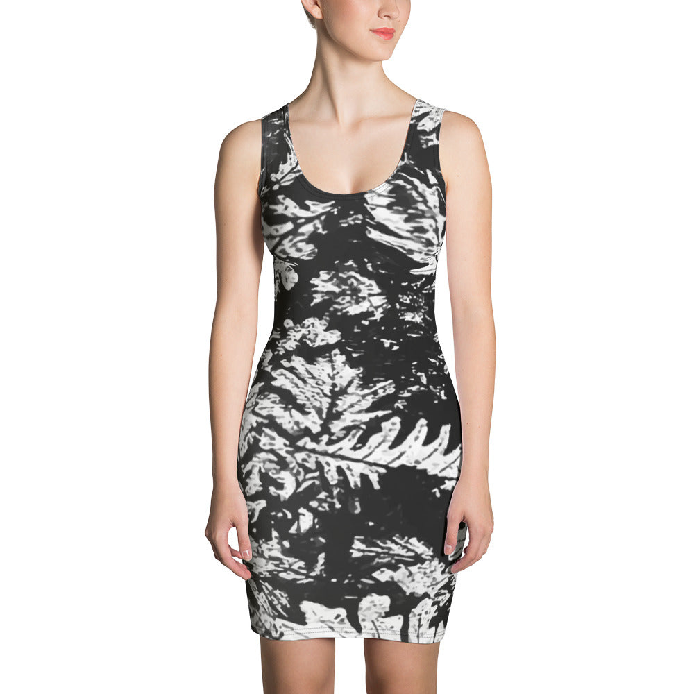 White Tree Leaves Cut & Sew Dress