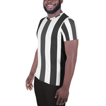 Load image into Gallery viewer, Black Strips Men&#39;s Athletic T-shirt