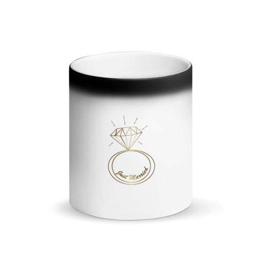 Just Married Matte Black Magic Mug