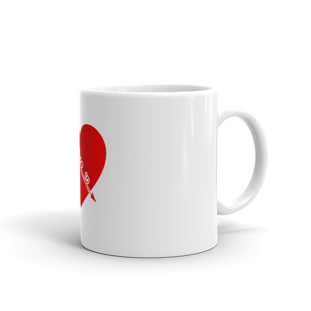 Heart Love White Glossy Mug