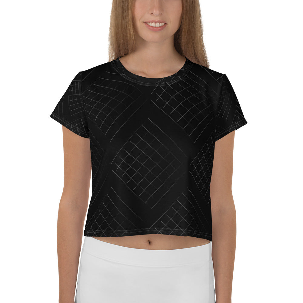 Dynamic Black Nets Crop Tee