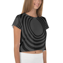 Load image into Gallery viewer, Black Whirlpool Crop Tee