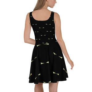 Black Bats Skater Dress