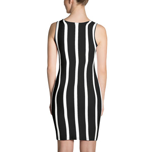 Multiple Black Strips Dress