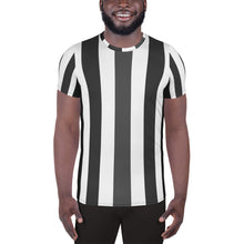 Load image into Gallery viewer, Black Strips Men&#39;s Athletic T-shirt