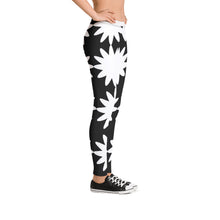 Load image into Gallery viewer, White In Black Flowers Leggings