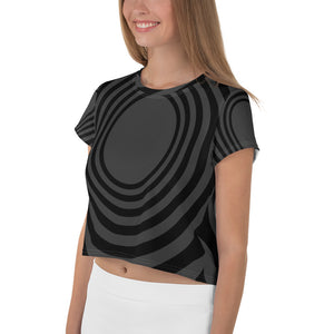 Black Whirlpool Crop Tee