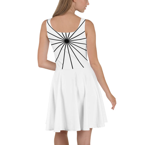 White In Black Gradient Skater Dress