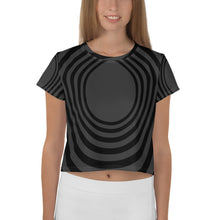 Load image into Gallery viewer, Black Whirlpool Crop Tee