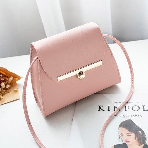 Simple Small Flap Shoulder PU Leather Bags Pure Color Mini Messenger Chest Bag