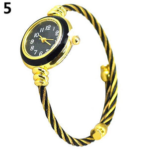 Women's Fashion Casual Wire Quartz Analog Bracelet Bangle Wrist Watch