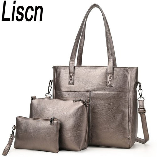 Women's fashion handbags and wallets set PU leather brand shoulder bag