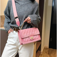 Load image into Gallery viewer, PU Leather Flap Candy Color Ladies Handbag Mini Crossbody Bag Chain