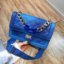 Load image into Gallery viewer, PU Leather Flap Candy Color Ladies Handbag Mini Crossbody Bag Chain