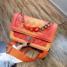 Load image into Gallery viewer, PU Leather Flap Candy Color Ladies Handbag Mini Crossbody Bag Chain