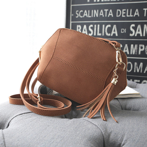 Satchel PU Leather Shoulder Bag for Women Tassel Handbag Ladies Crossbody Bags