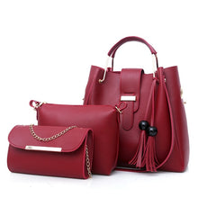 Load image into Gallery viewer, 3Pcs/Sets Women Handbags Leather Shoulder Bags Large Capacity Casual Tote Bag