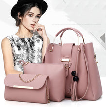 Load image into Gallery viewer, 3Pcs/Sets Women Handbags Leather Shoulder Bags Large Capacity Casual Tote Bag