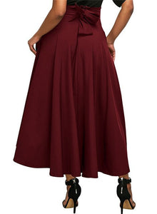 Women Long Skirts Stylish High Waist Vintage With Zipper Behind