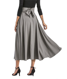 Women Long Skirts Stylish High Waist Vintage With Zipper Behind