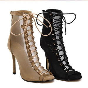 bandage spring and autumn boots lace cool boots