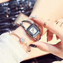 Load image into Gallery viewer, Square Fashion Skeleton Bracelet Rose Gold Watches Luxury Brand Ladies Watch