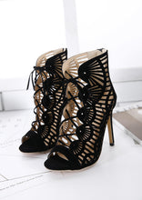 Load image into Gallery viewer, Gladiator Cross-tied Boots Women New Sexy Hollow Peep Toe High Heels Shoes