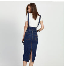 Load image into Gallery viewer, Long Denim With Straps Women Button Jeans Jumpsuit