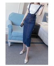 Load image into Gallery viewer, Long Denim With Straps Women Button Jeans Jumpsuit