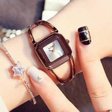 Load image into Gallery viewer, Square Fashion Skeleton Bracelet Rose Gold Watches Luxury Brand Ladies Watch